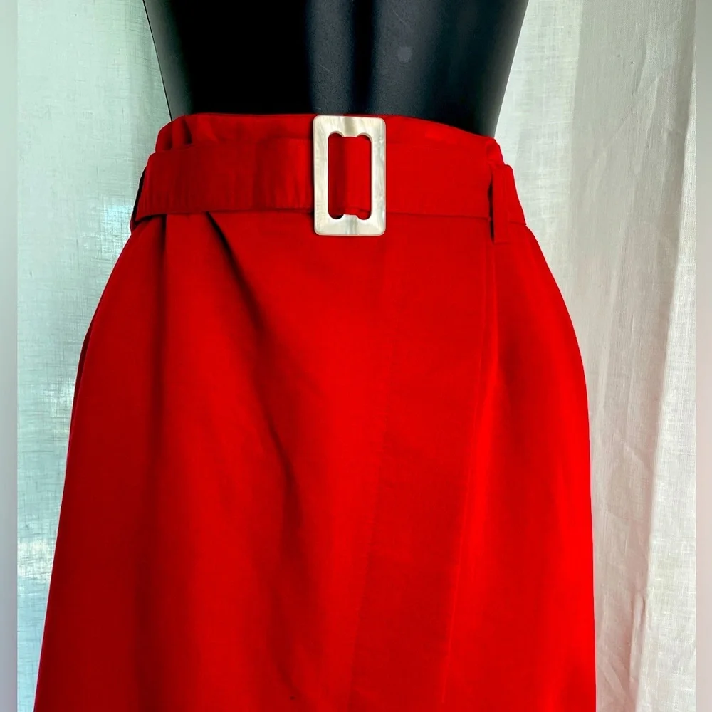 ✨ Authentic Vintage ✨ 70s Velveteen Wrap High Waist Skirt w/  Belt - Picture 2 of 10